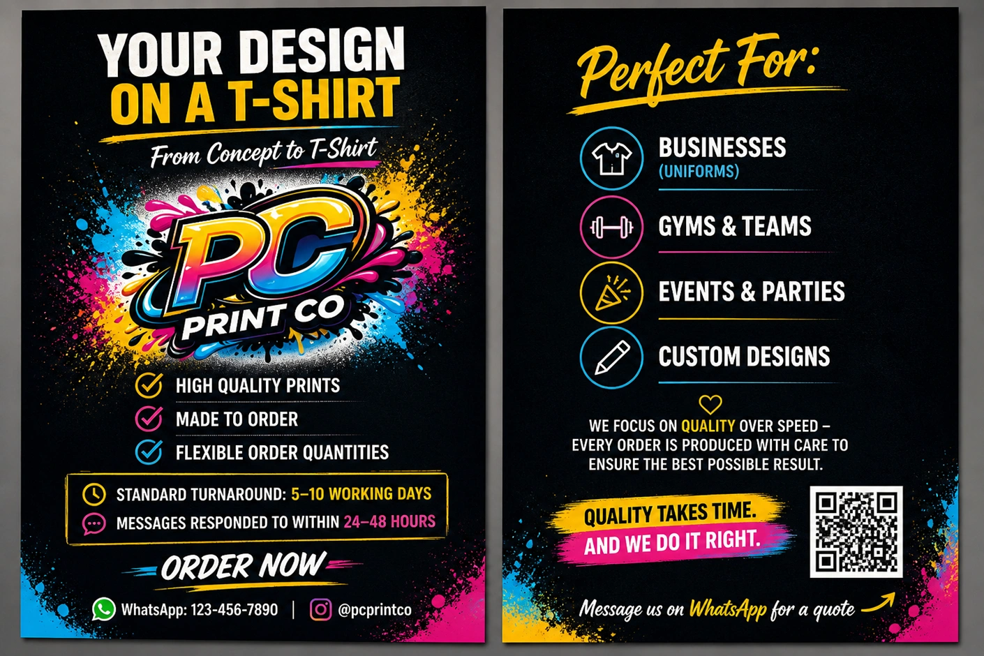 Custom T-shirt printing samples by PC PRINT CO in Nicosia, Cyprus